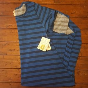 NWT XS Lularoe Carly Dress Blue w/ Black Stripes
