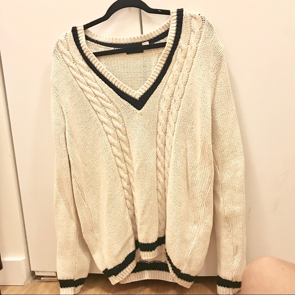 Preppy Oversized Knit Sweater