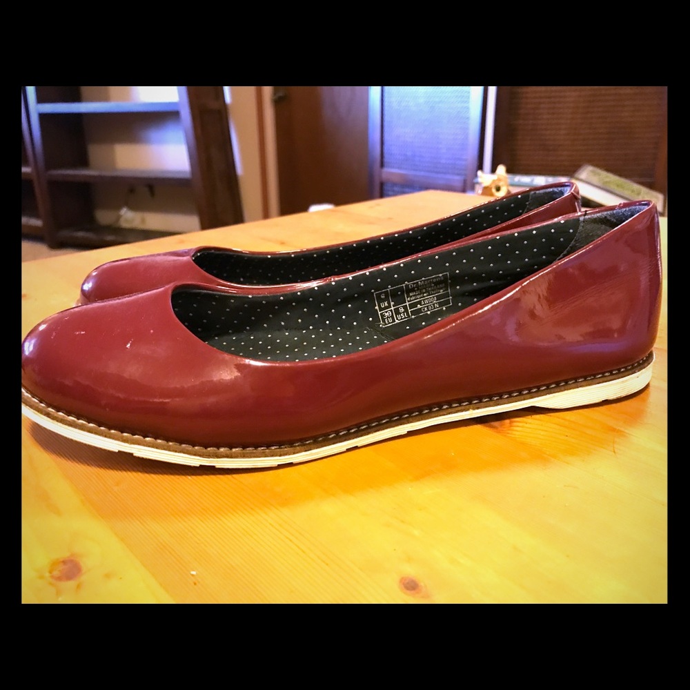 Doc Marten Dark Red Leather Flats