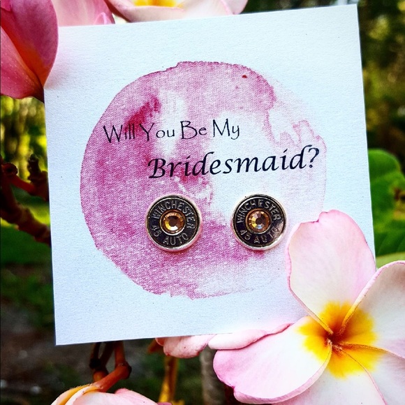 Wedding bridesmaid bullet earrings sets - Picture 3 of 4