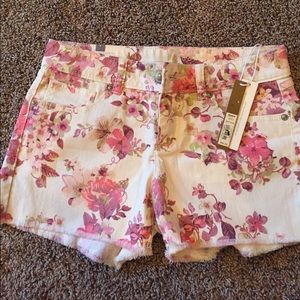 LC Lauren Conrad Floral Jean Shorts