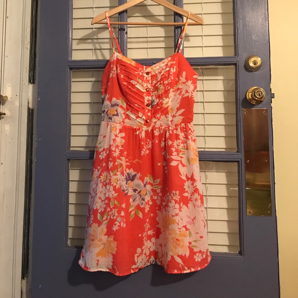 Orange Floral Dress