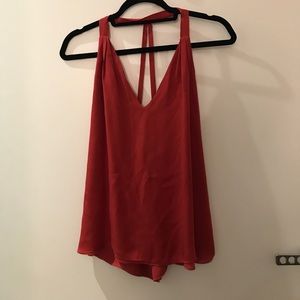 Haute Hippie strappy back tank- red - size small