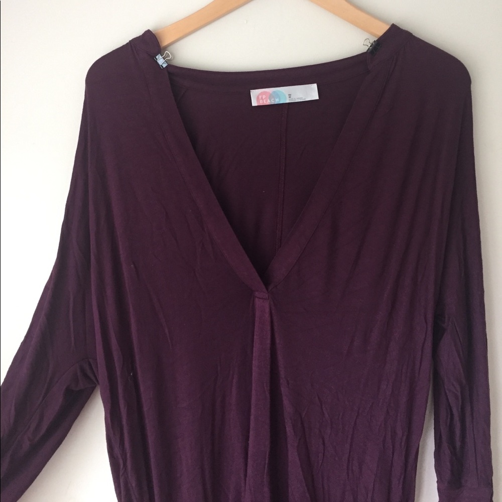 FP Beach purple high low cover-up XS