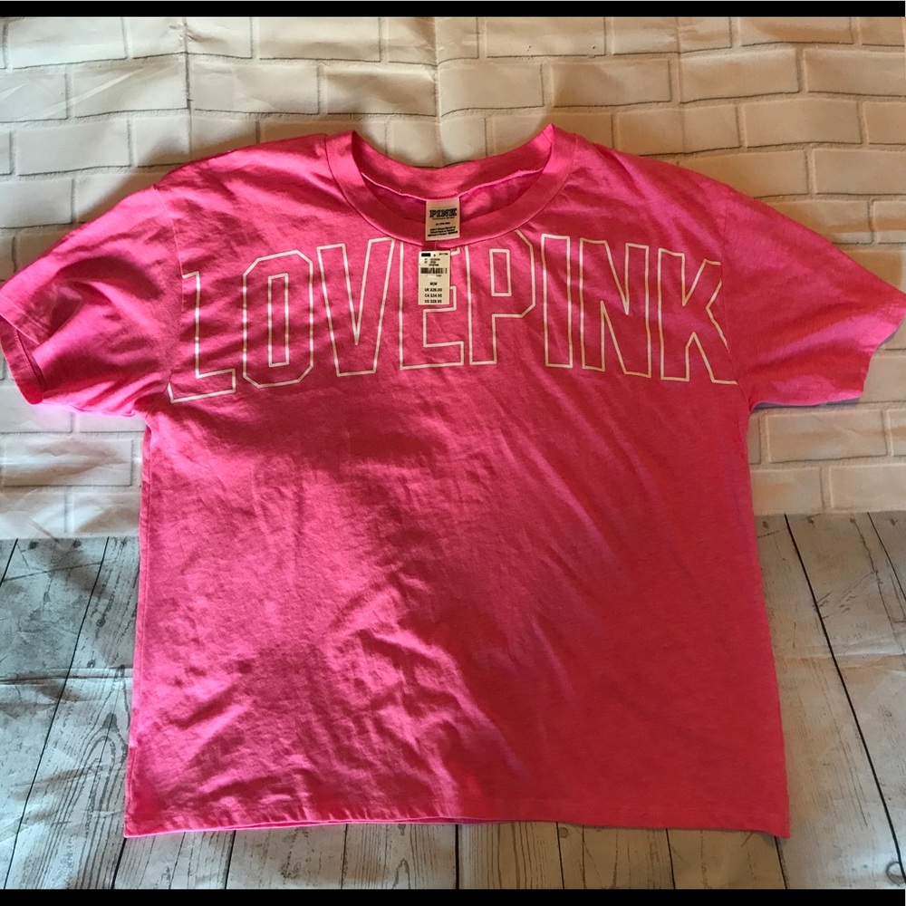 NWT VS/PINK BRIGHT LOVE PINK T-SHIRT SIZE M