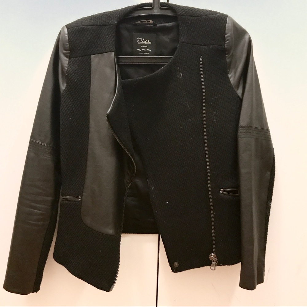 Wonderful Condition Leather Paneled Jacket