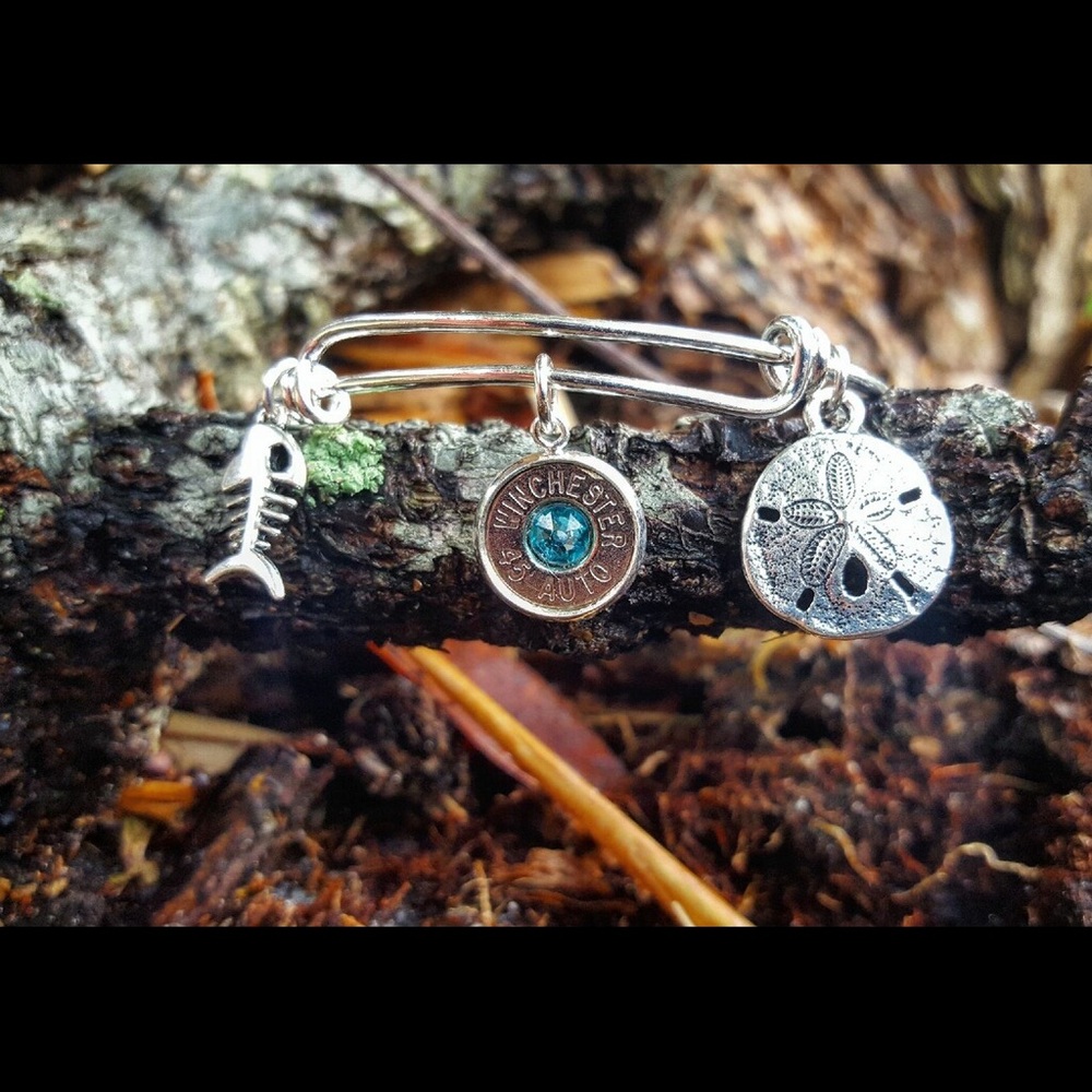 Southern Bullets handmade bullet charm bangle. - Picture 3 of 3