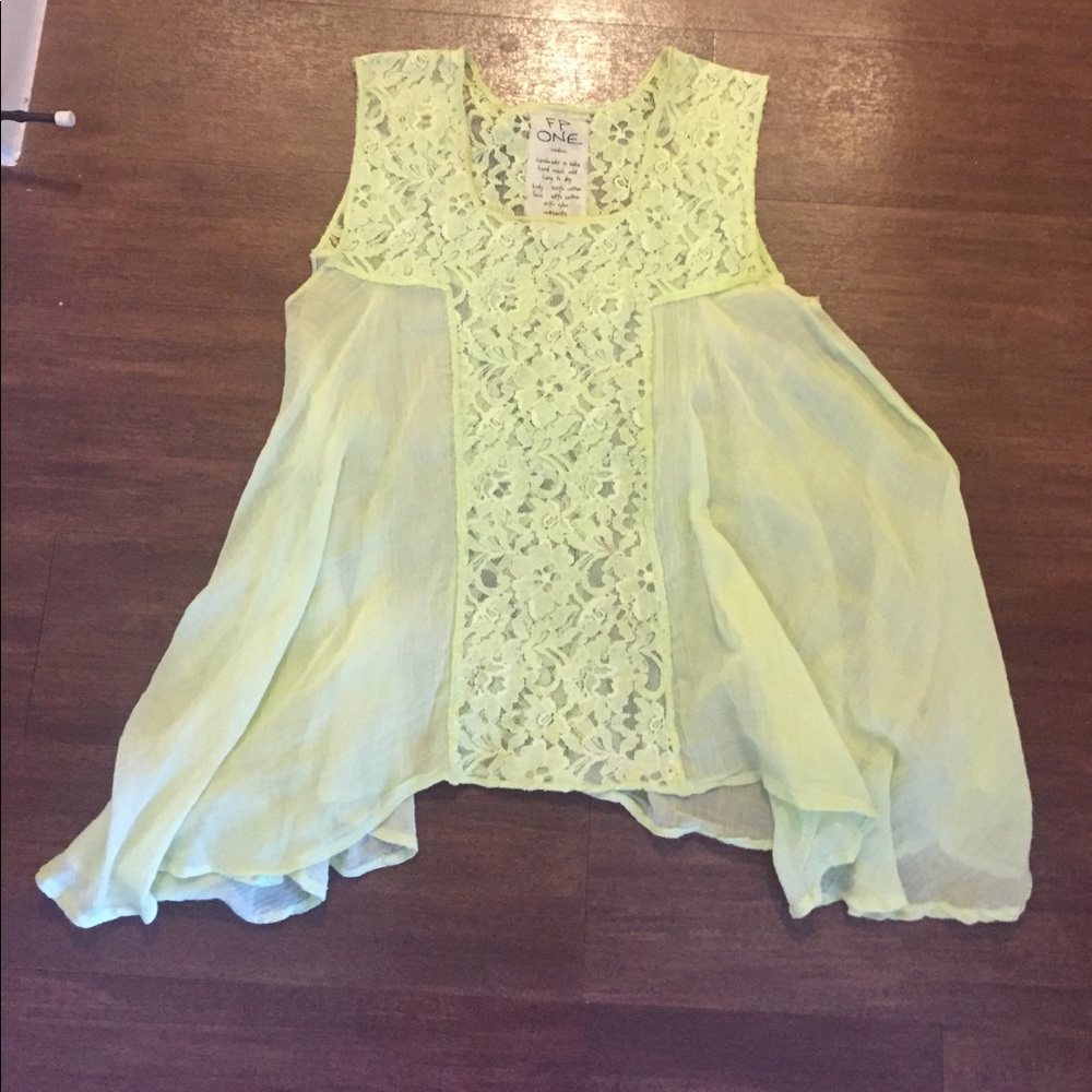 Free people neon green top