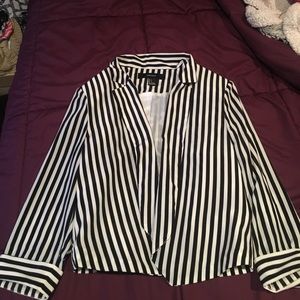 Black and white striped blazer