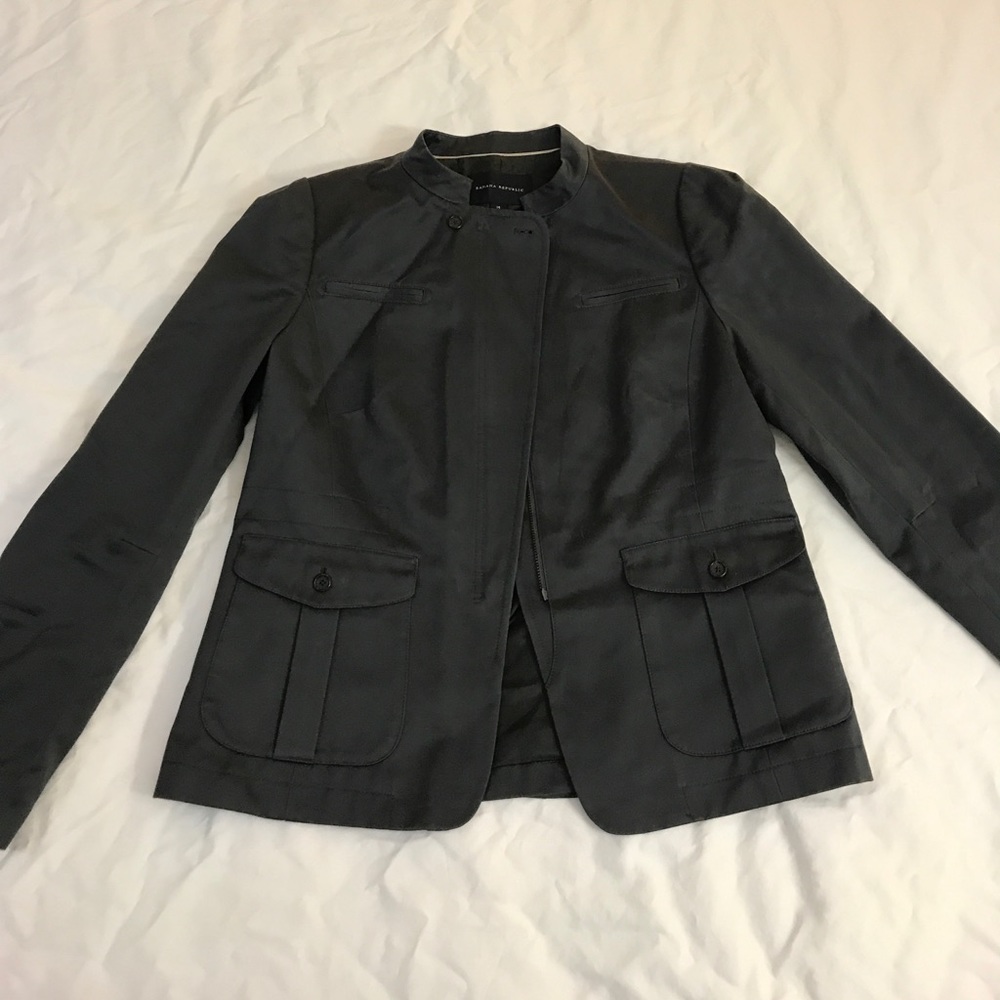 Banana Republic Moto-style Blazer/Jacket, Grey 14