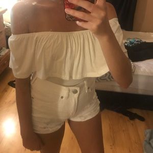 NWT XS White off the shoulder body suit