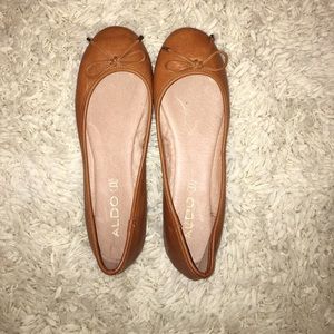 Tan flats with bow