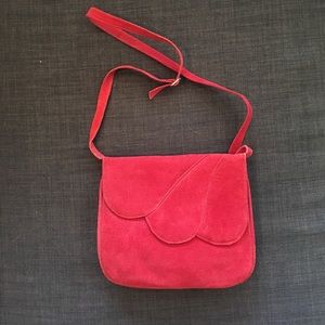 Beautiful bright red suede purse