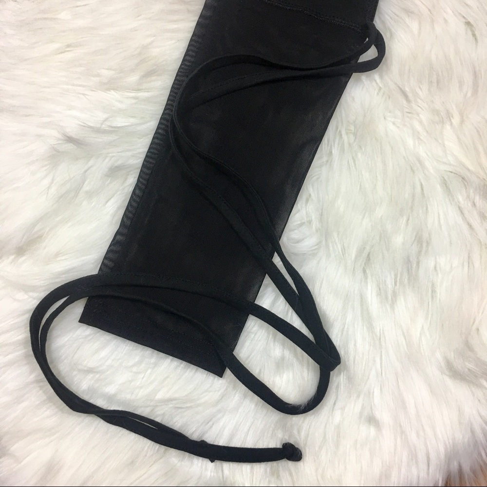 Lace Up Mesh Yoga Pants Workout Leggings - Picture 6 of 6