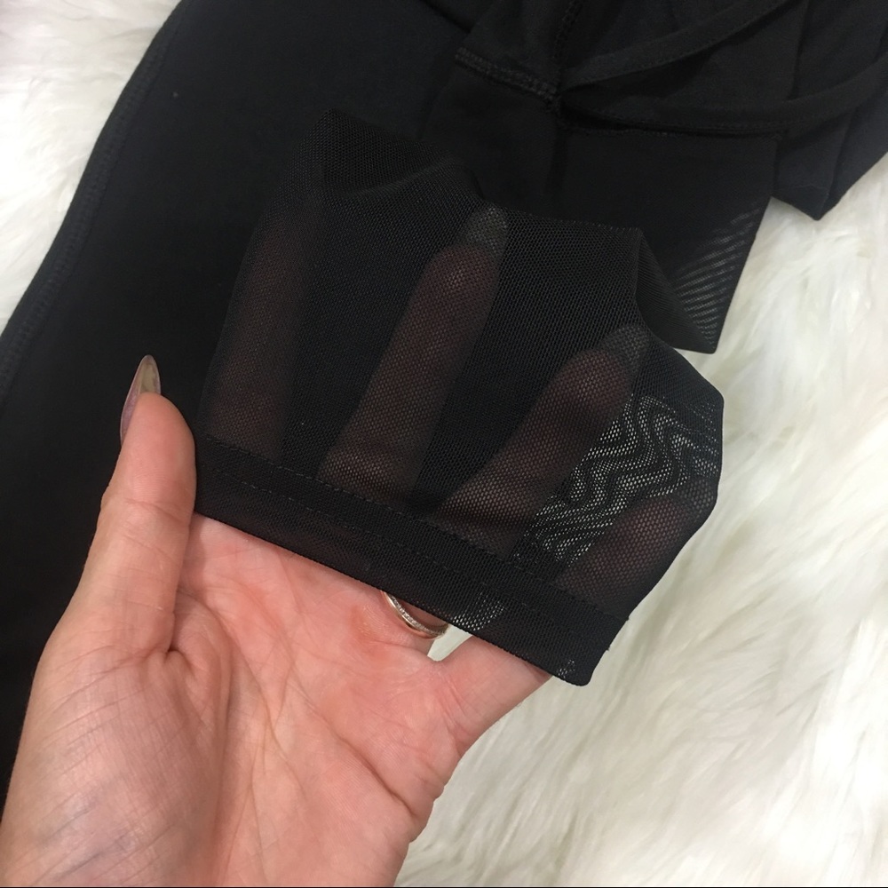Lace Up Mesh Yoga Pants Workout Leggings - Picture 5 of 6