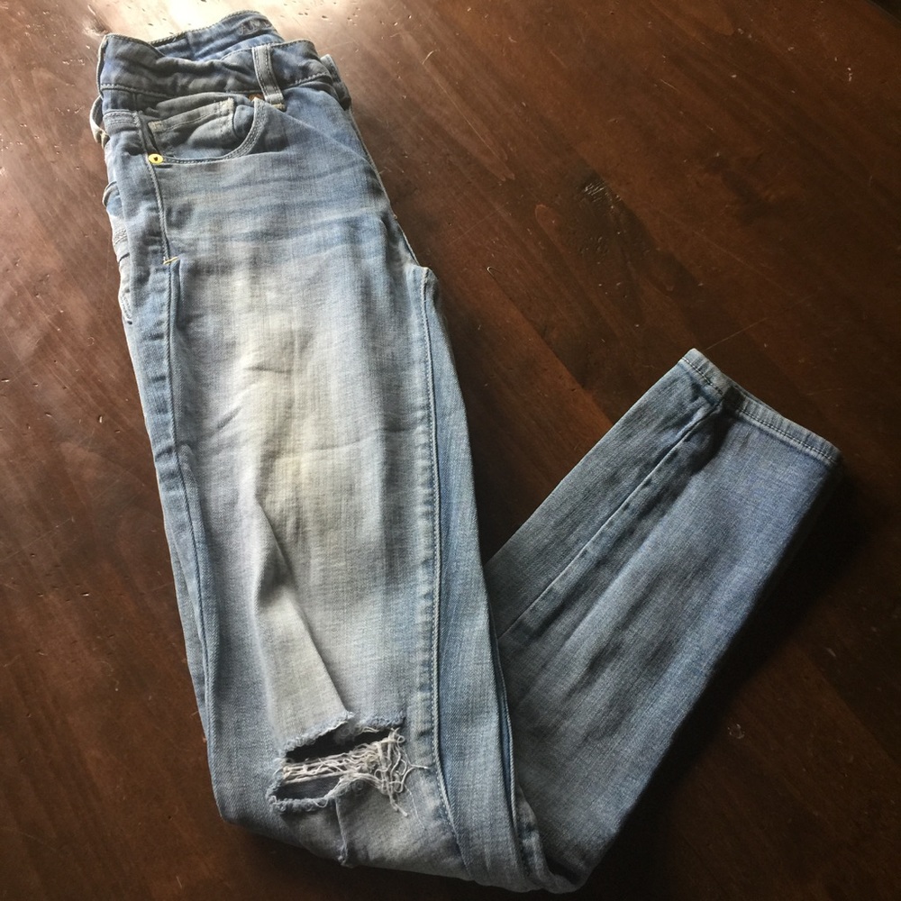 American Eagle ripped high-rise skinny jeans