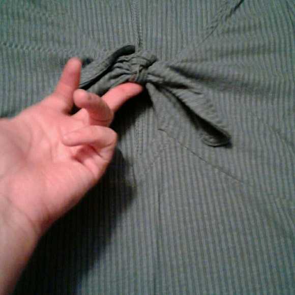 FINAL $ Center Twist Cut Out Teal Body Suit - Picture 3 of 6