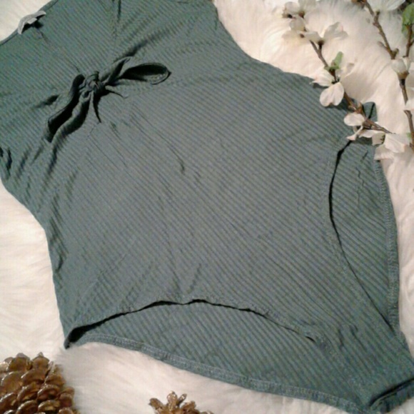 FINAL $ Center Twist Cut Out Teal Body Suit - Picture 4 of 6