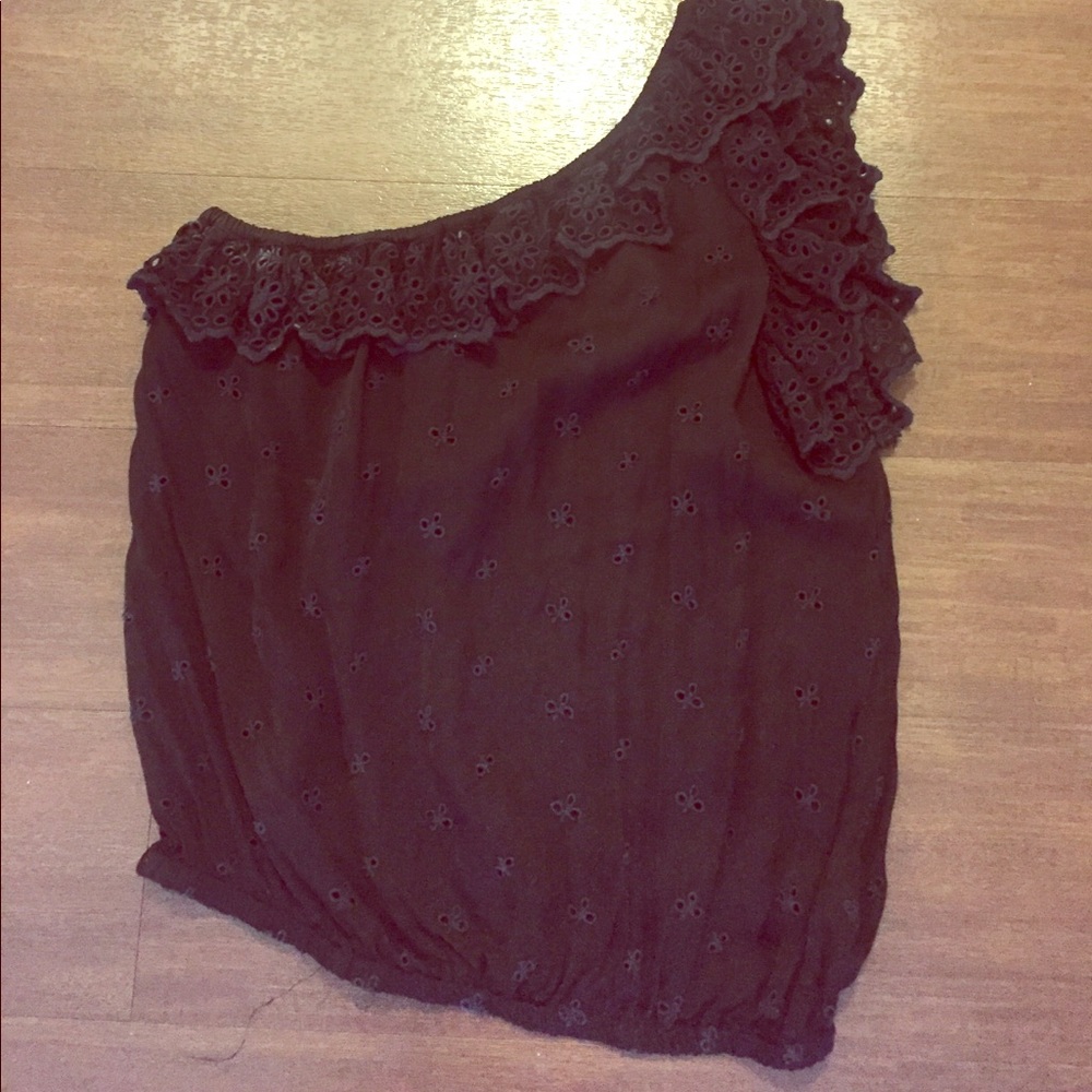 Free people one shoulder black top