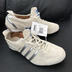 Adidas silver streak suede sneakers