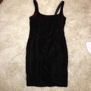 Dark red velvet dress