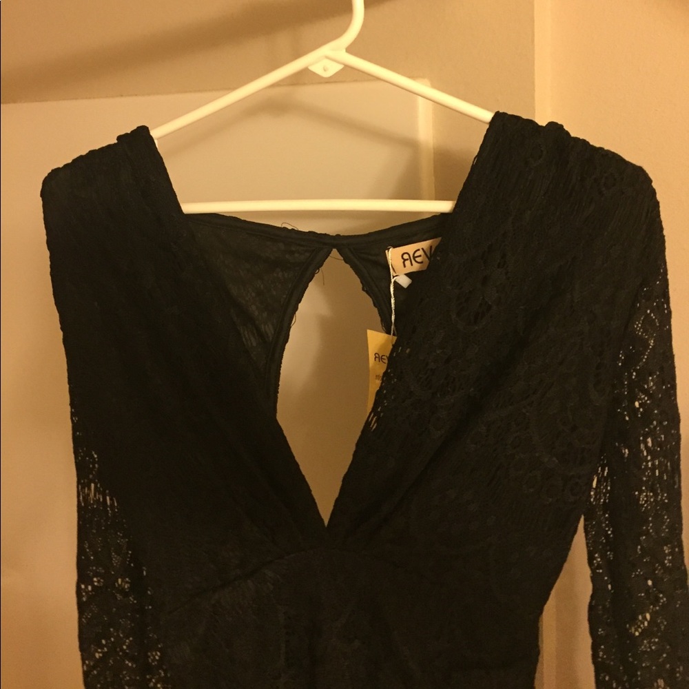 Black lace dress from Nasty Gal