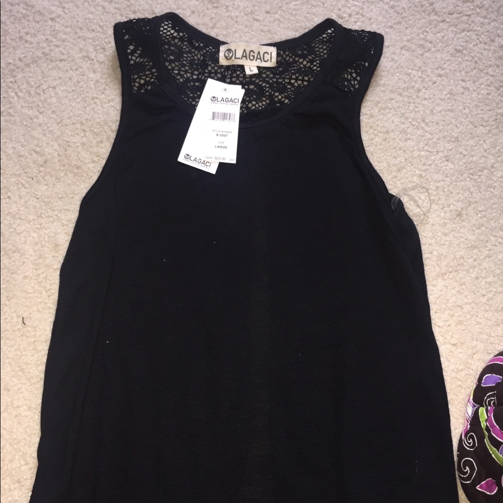 Black open-back tank
