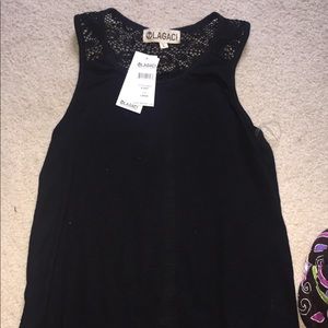 Black open-back tank