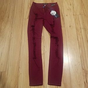 Burgundy Skinny Jeans
