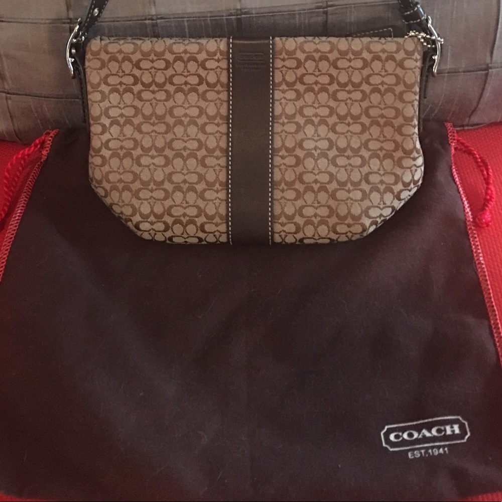 Coach Mini Handbag in Signature Jacquard w/leather