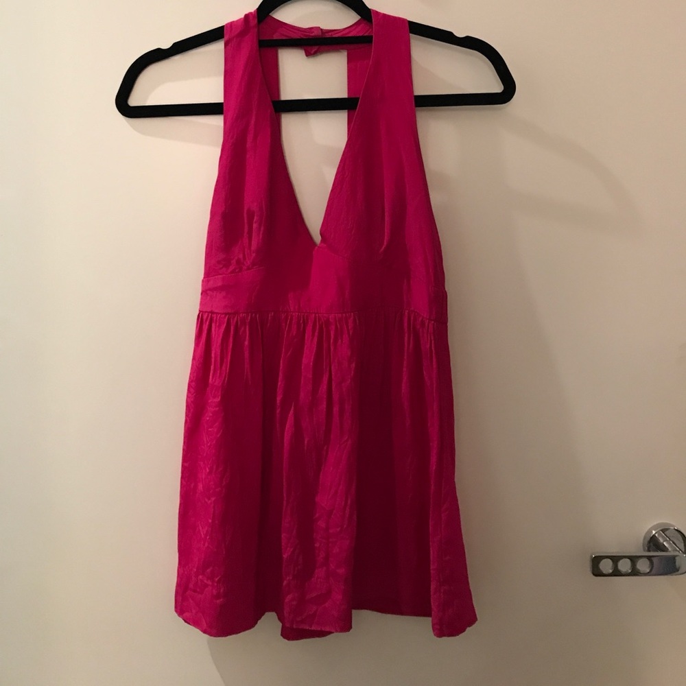 Amanda Uprichard pink open back top