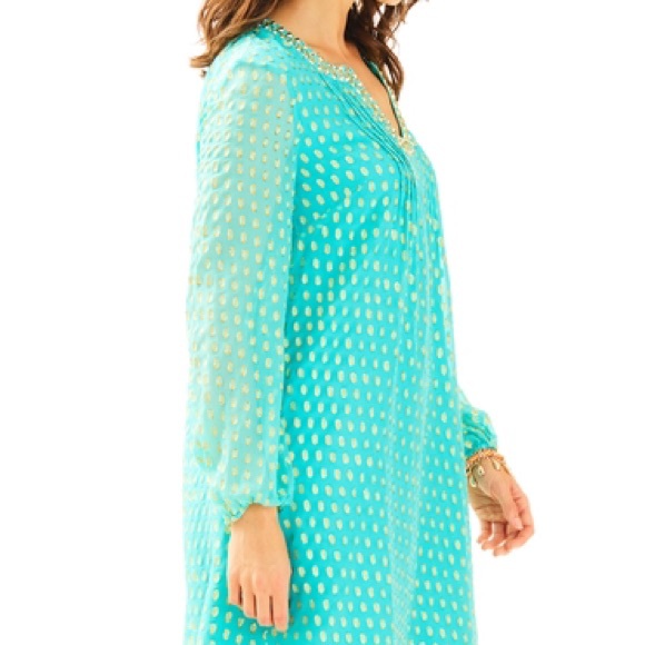 Lilly Pulitzer Colby Silk Tunic Dress in Aqua - Picture 3 of 6