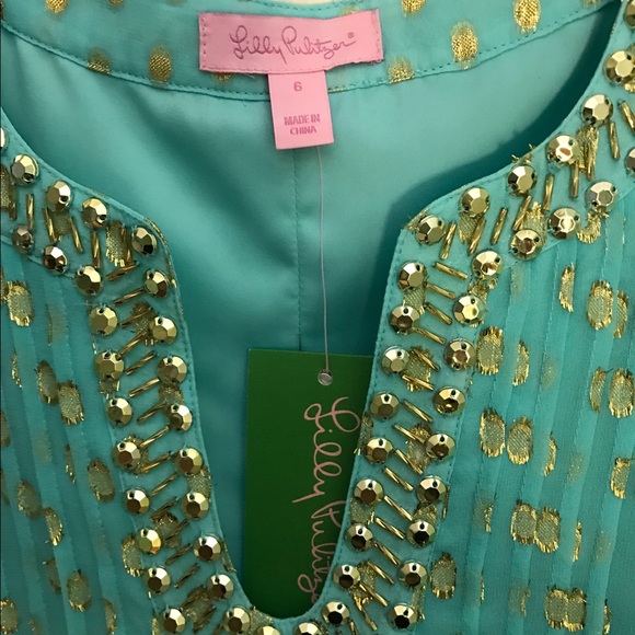 Lilly Pulitzer Colby Silk Tunic Dress in Aqua - Picture 5 of 6