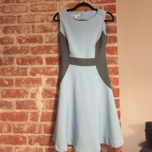New York & Company Blue & Gray Fit & Flare Dress🍍
