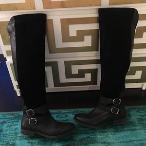 Black Lucky over the knee boots