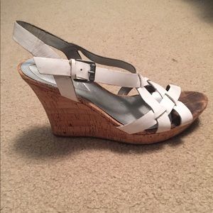 White summer wedges
