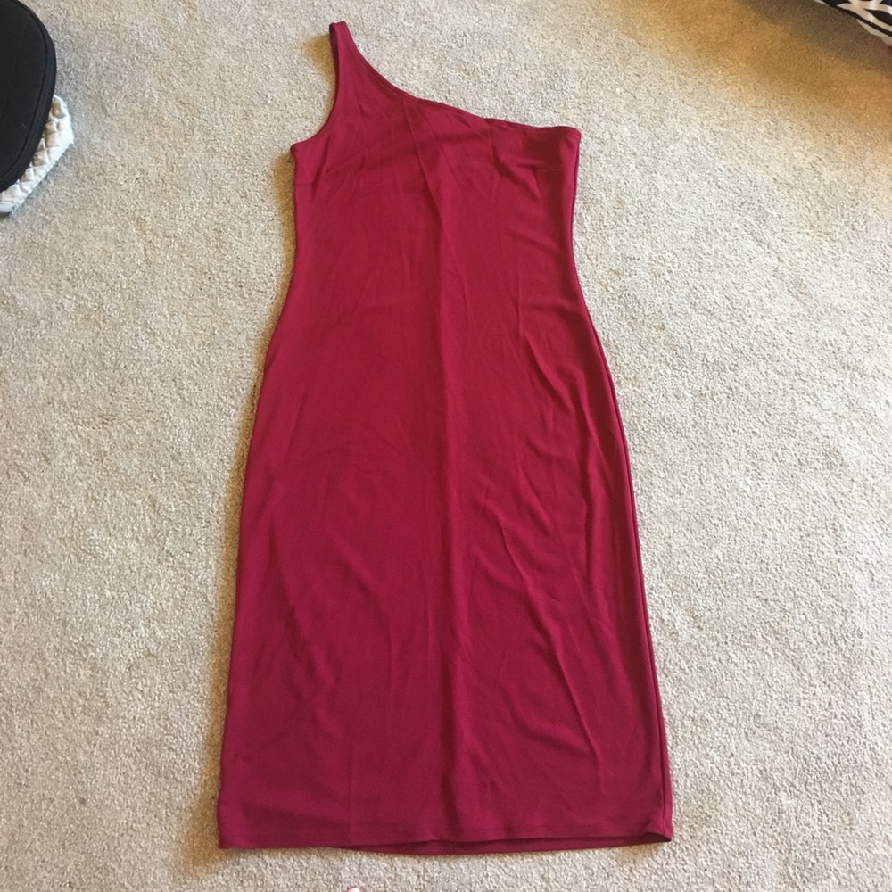 Red Kenneth Cole one shoulder dress