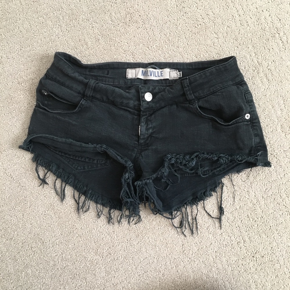 Black Brandy Melville Distressed Shorts