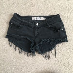 Black Brandy Melville Distressed Shorts