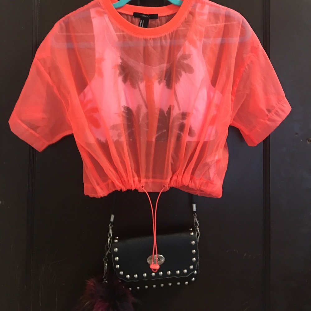 Forever 21 Mesh shirt orange