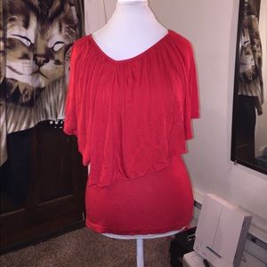 🆑FINAL PRICE‼️ Red Shirt with large fold over