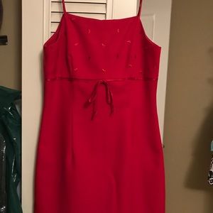 Red knee length dress