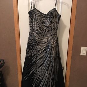 Beaded starburst design formal dress