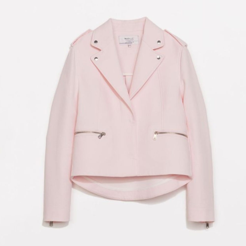 Zara Soft Pink Moto Jacket✨