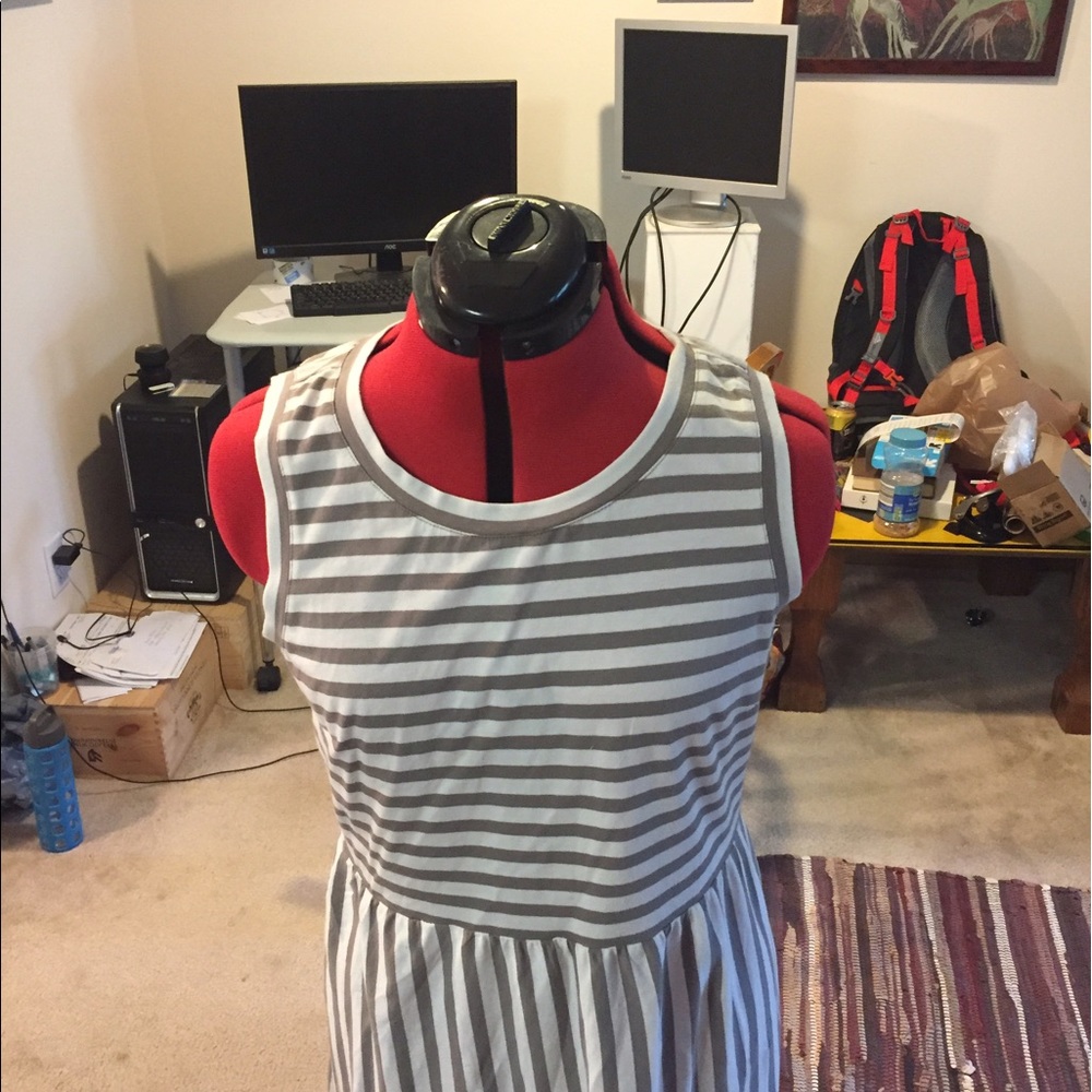 Loft sleeveless cotton midi dress