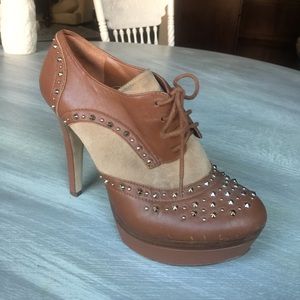 Studded oxford lace up bootie