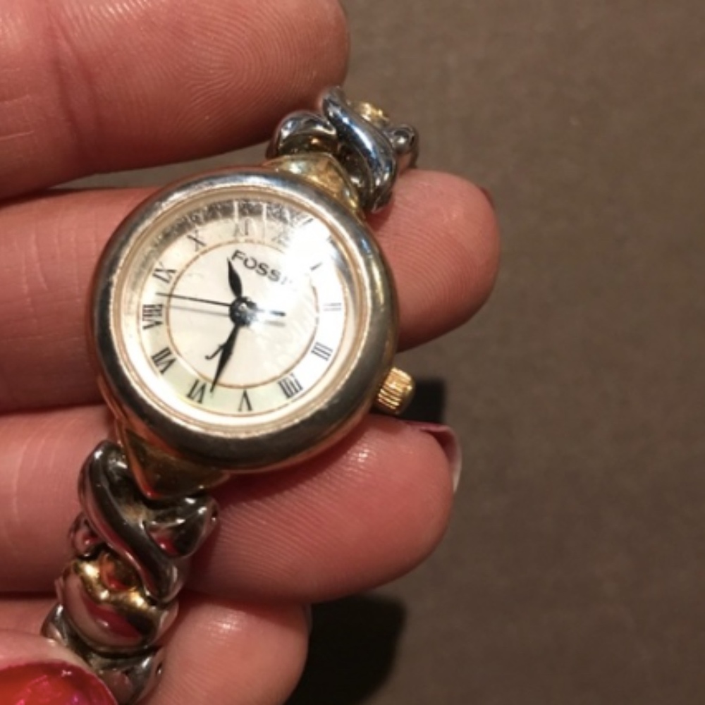 Fossil Watch, with gold and silver plated X O band