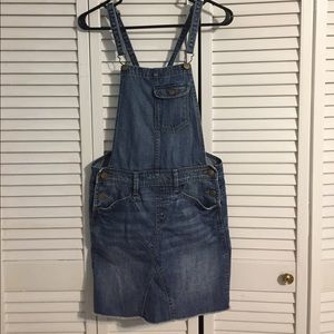 Gap mini overall jean skirt