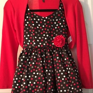 Two Piece Dress Black w/ Red, White, etc Polka dot