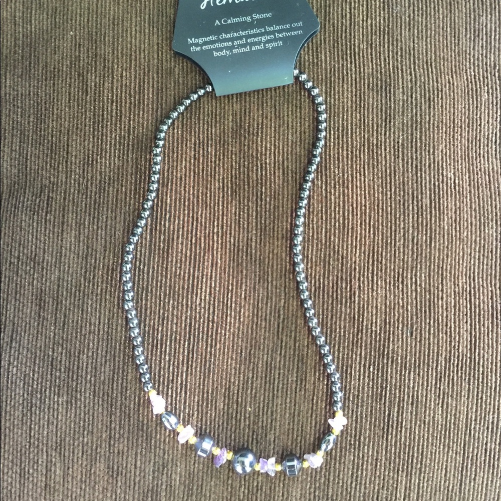 Magnetic hematite necklace